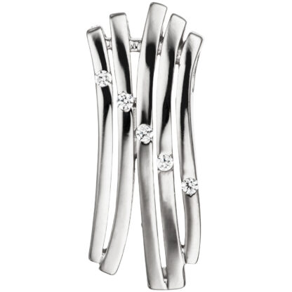 Anhänger modern 925 Silber mit 5 Zirkonia weiß