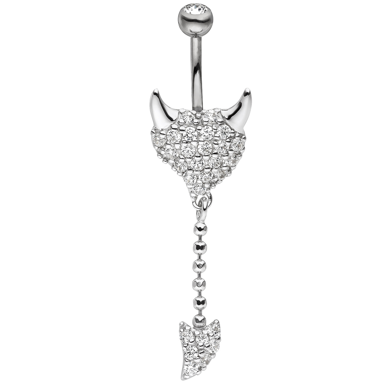 Bauchnabelpiercing Silber 925 Swarovski