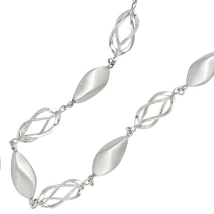 Collier 925 Silber mit Schmuckelementen mattiert
