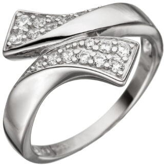 Ring 925 Silber mit Zirkonia weiß Twist-Design