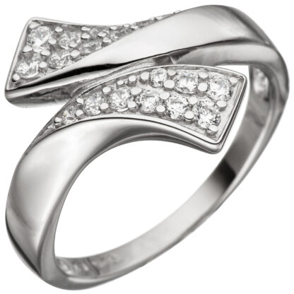 Ring 925 Silber mit Zirkonia weiß Twist-Design