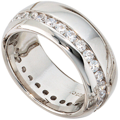 Ring 925 Silber mit Zirkonia weiß rundum