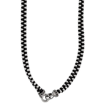 Collier Baumwolle schwarz mit Edelstahl und SWAROVSKI® ELEMENTS