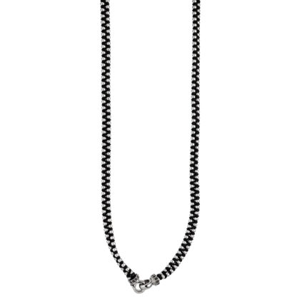 Collier Baumwolle schwarz mit Edelstahl und SWAROVSKI® ELEMENTS – Bild 2