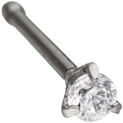 Piercing (Nase) Edelstahl mit Zirkonia weiß
