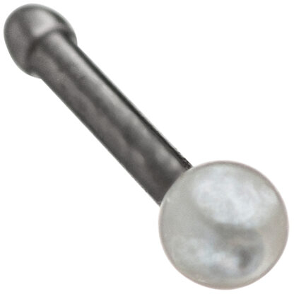 Piercing (Nase) Edelstahl mit Perle weiß (synth.)