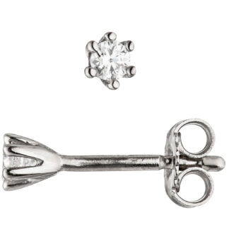 Ohrstecker Solitär-Stil 925 Silber mit Zirkonia weiß ca. 3,2 mm