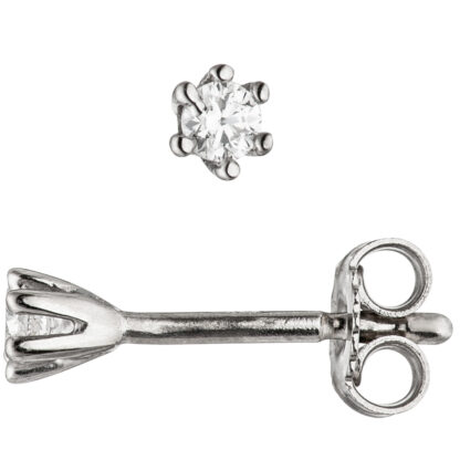 Ohrstecker Solitär-Stil 925 Silber mit Zirkonia weiß ca. 3,2 mm