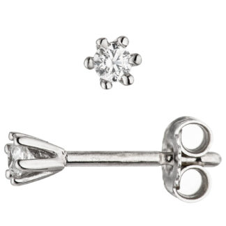 Ohrstecker Solitär-Stil 925 Silber mit Zirkonia weiß ca. 4,2 mm