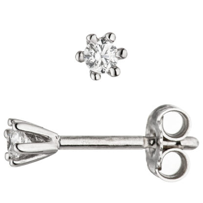 Ohrstecker Solitär-Stil 925 Silber mit Zirkonia weiß ca. 4,2 mm