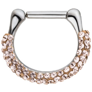 Piercing/Segmentring Edelstahl mit SWAROVSKI® ELEMENTS champagner