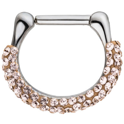 Piercing/Segmentring Edelstahl mit SWAROVSKI® ELEMENTS champagner