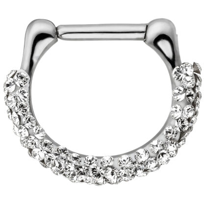 Piercing/Segmentring Edelstahl mit SWAROVSKI® ELEMENTS weiß