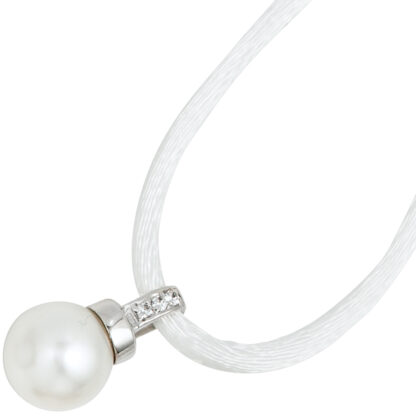 Anhänger 925 Silber mit Perle (synth.) und 3 Zirkonia weiß – Bild 2