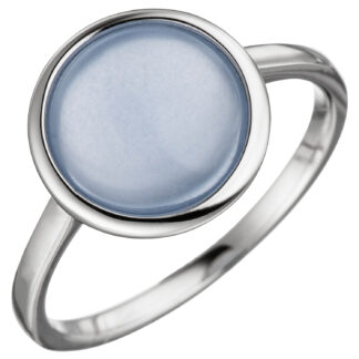 Ring 925 Silber mit einem Chalcedon (synth.)