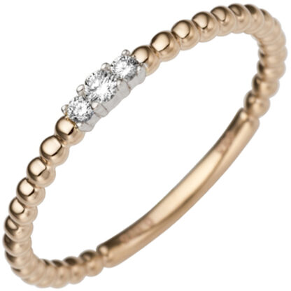Ring 585 Rotgold mit 3 Brillanten 0,075 ct.