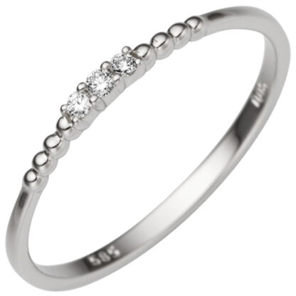 Ring 585 Weißgold mit 3 Brillanten 0,05 ct.