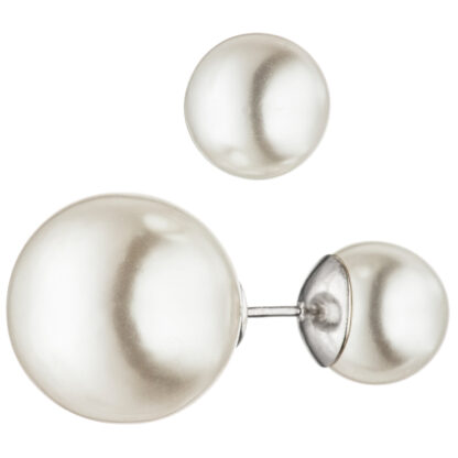 Ohrstecker "Doubleface" 925 Silber mit 4 weißen Perlen (synth.)