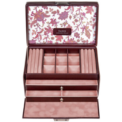Sacher Schmuckkasten "Florage" bordeaux mit Blumen-Dekor – Bild 5