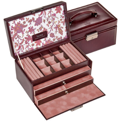 Sacher Schmuckkasten "Florage" bordeaux mit Blumen-Dekor – Bild 2