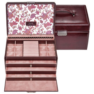 Sacher Schmuckkoffer "Florage" Lederimitat bordeaux