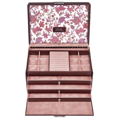 Sacher Schmuckkoffer "Florage" Lederimitat bordeaux – Bild 5