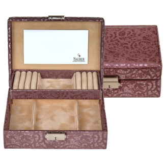 Sacher Schmuckkasten "Beatrice" beere mit Spitzen-Optik