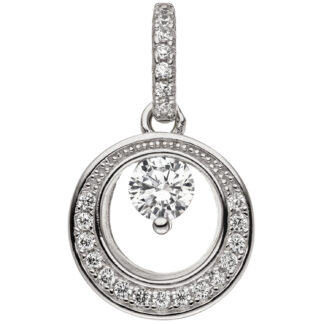 Anhänger 925 Silber mit 23 Zirkonia weiß kreisförmig