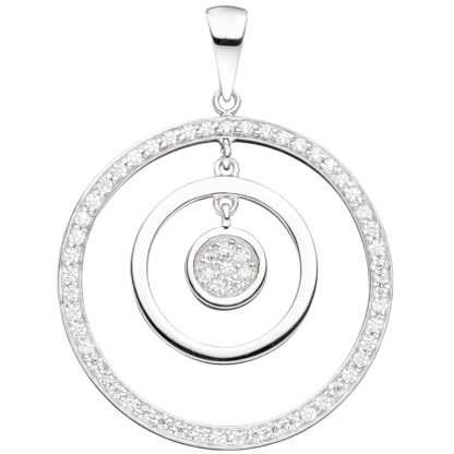 Anhänger 925 Silber mit Zirkonia weiß kreisförmig