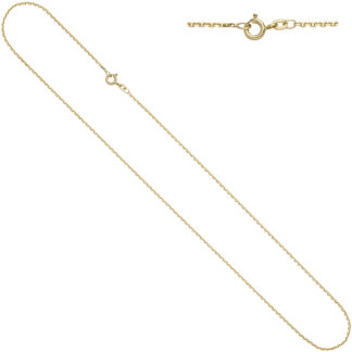 Ankerkette 333 Gelbgold diamantiert 60 cm Federringverschluss