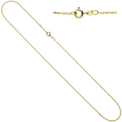 Ankerkette 585 Gelbgold diamantiert 40 cm Federringverschluss