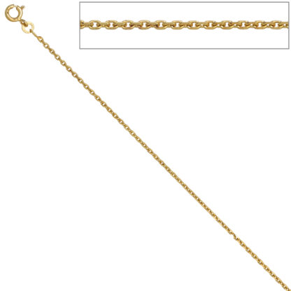 Ankerkette 585 Gelbgold diamantiert 60 cm Federringverschluss – Bild 2