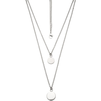 Collier 2-reihig mit 2 Anhängern Edelstahl – Bild 4