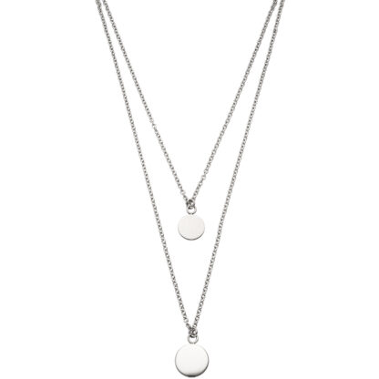 Collier 2-reihig mit 2 Anhängern Edelstahl – Bild 3