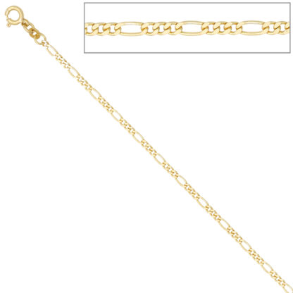Figarokette 333 Gelbgold diamantiert 50 cm mit Federringverschluss – Bild 5