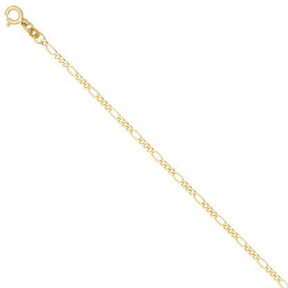 Figarokette 333 Gelbgold diamantiert 50 cm mit Federringverschluss – Bild 2