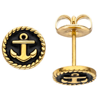 Ohrstecker "Anker" Edelstahl/PVD 24k Gold beschichtet