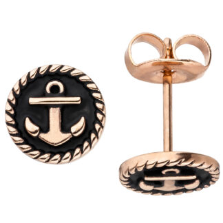 Ohrstecker "Anker" Edelstahl/PVD rotgoldfarben