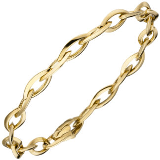 Armband 585 Gelbgold Marquise-Form und Anker-Stil