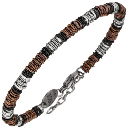 Armband Edelstahl und rot und schwarzplattiert