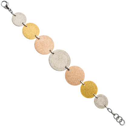 Armband Edelstahl tricolor PVD diamantiert