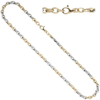 Collier bicolor 585 Gelb-/Weißgold 45 cm ca. 5,2 mm