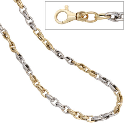 Collier bicolor 585 Gelb-/Weißgold 45 cm ca. 5,2 mm – Bild 4