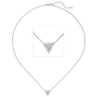 Collier "Dreieck" 925 Silber mit 20 Zirkonia weiß
