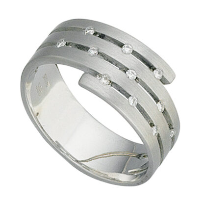 Ring mehrbahnig 585 Weißgold mit Brillanten 0,10 ct. – Bild 2