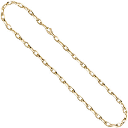 Collier 585 Gelbgold Marquise-Form und Anker-Stil