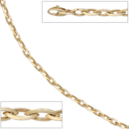 Collier 585 Gelbgold Marquise-Form und Anker-Stil – Bild 5