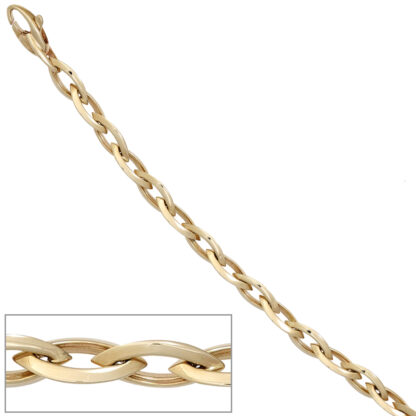 Collier 585 Gelbgold Marquise-Form und Anker-Stil – Bild 3