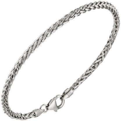 Zopfarmband 585 Weißgold 19 cm 2,6 mm