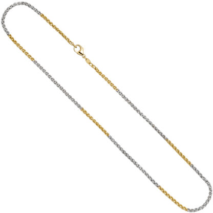 Zopfkette 585 Weiß-/Gelbgold 42 cm 2,2 mm – Bild 4